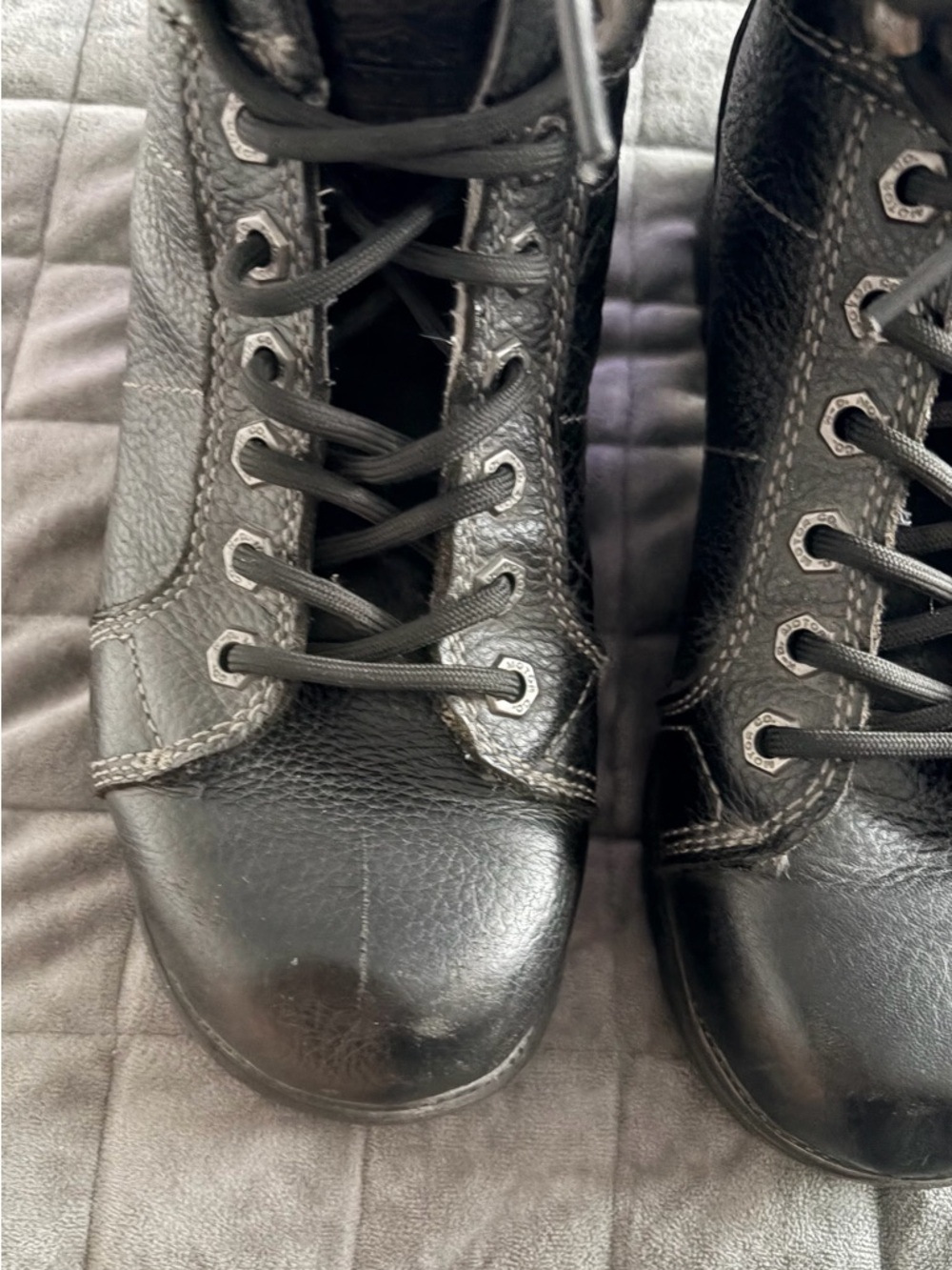 Harley Davidson Black Leather Motorcycle Riding Boots Size 8.5 Great Condition - Picture 2 of 13